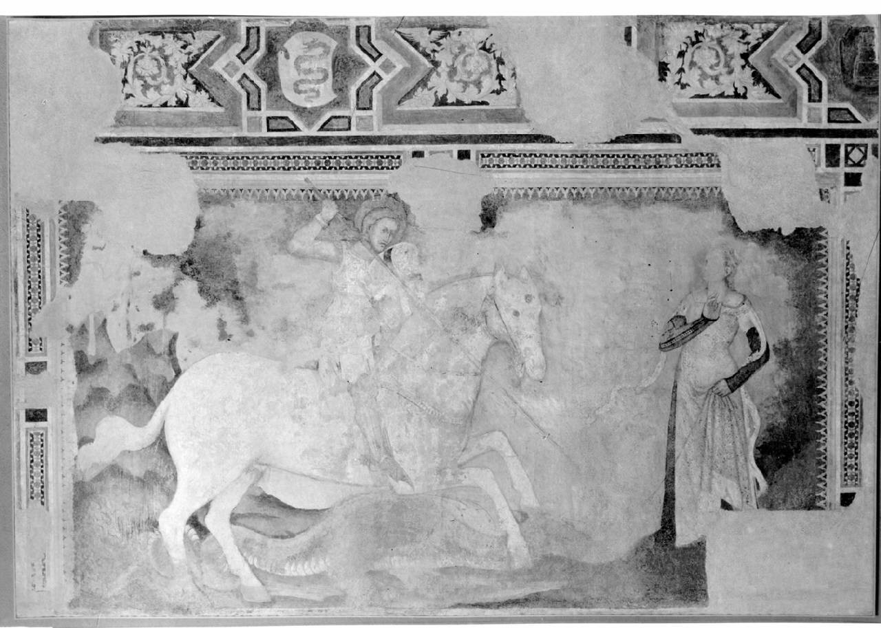 San Giorgio e la principessa, San Giorgio e il Drago (dipinto) di Pittore lombardo - ambito lombardo (seconda metà sec. XIV)