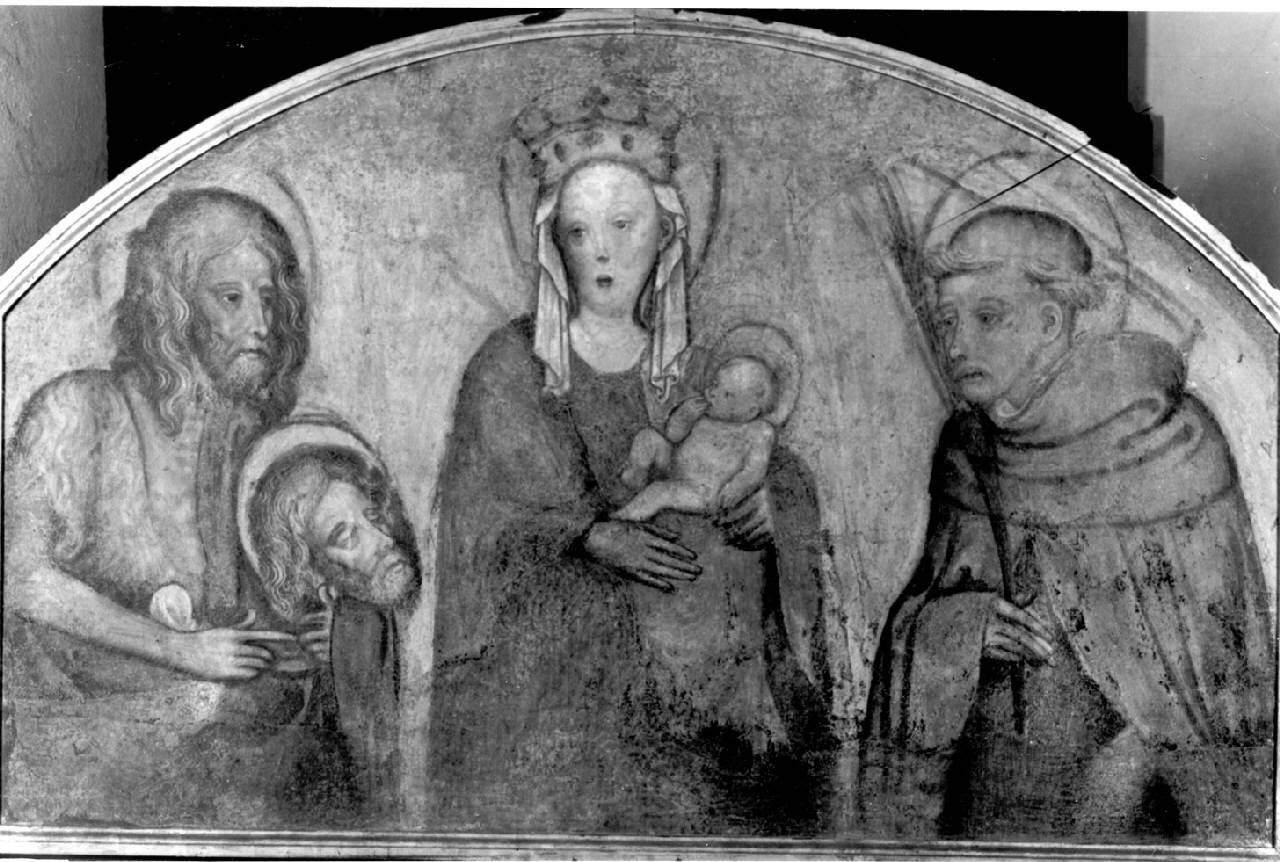 Madonna col Bambino e i Santi Giovanni Battista e Pietro martire, Madonna con Bambino con San Giovanni Battista e San Pietro Martire (dipinto) di Michelino da Besozzo - ambito lombardo (fine/inizio sec. XIV)