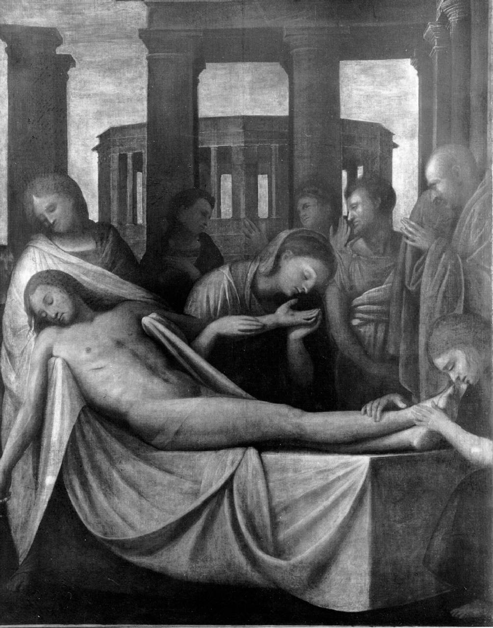 Pietà, Pietà (dipinto) di Suardi Bartolomeo detto Bramantino - scuola lombarda (primo quarto sec. XVI)