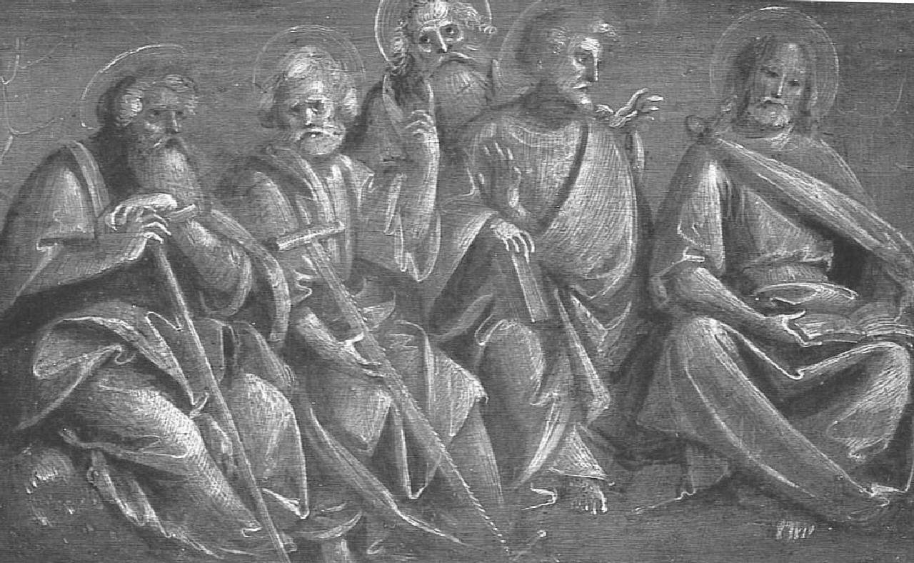 Cinque apostoli, Apostoli (scomparto di predella) di Ferrari Gaudenzio (cerchia) - ambito piemontese (prima metà sec. XVI)