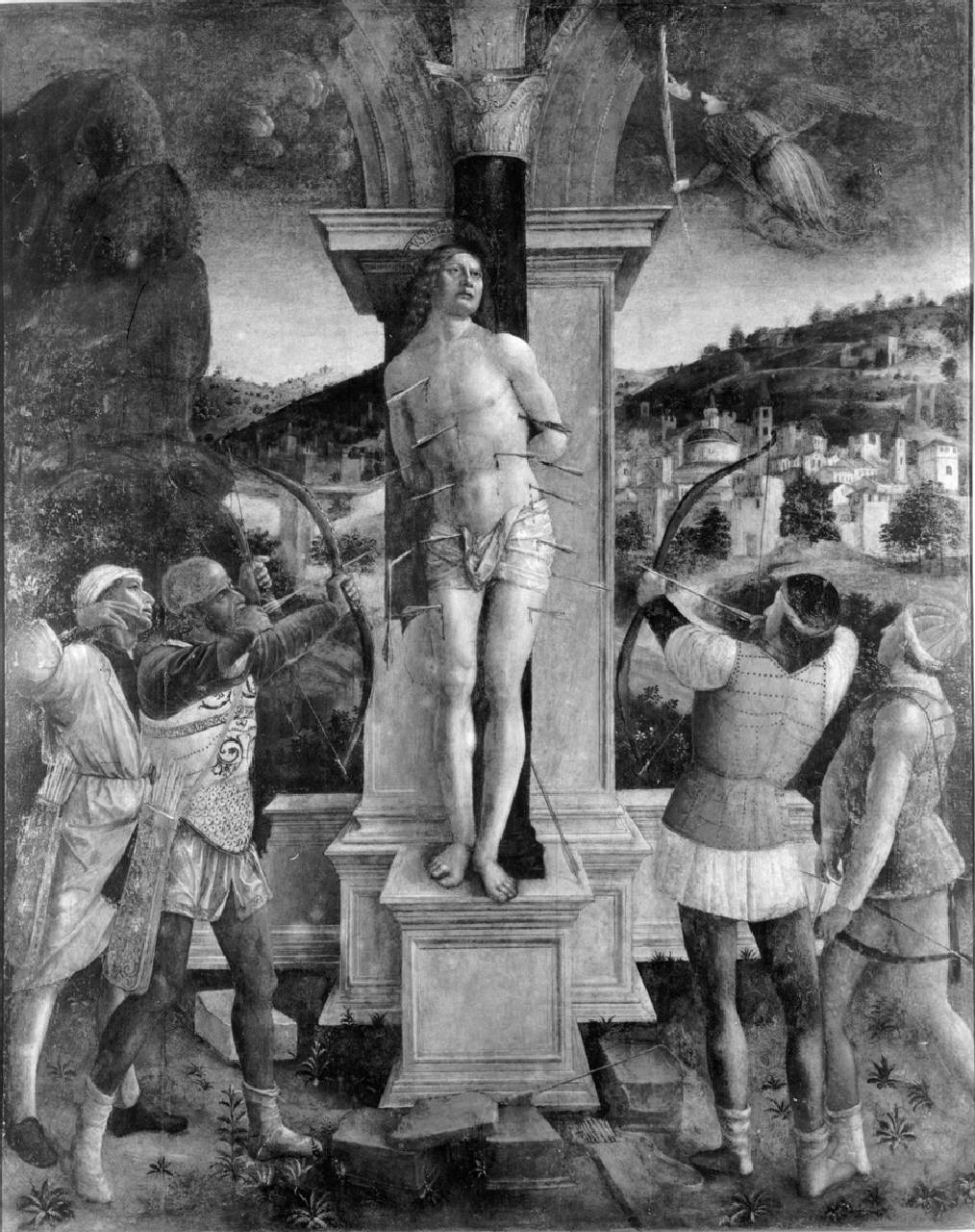 Martirio di San Sebastiano, Martirio di San Sebastiano (dipinto) di Foppa Vincenzo - ambito bresciano (fine sec. XV)