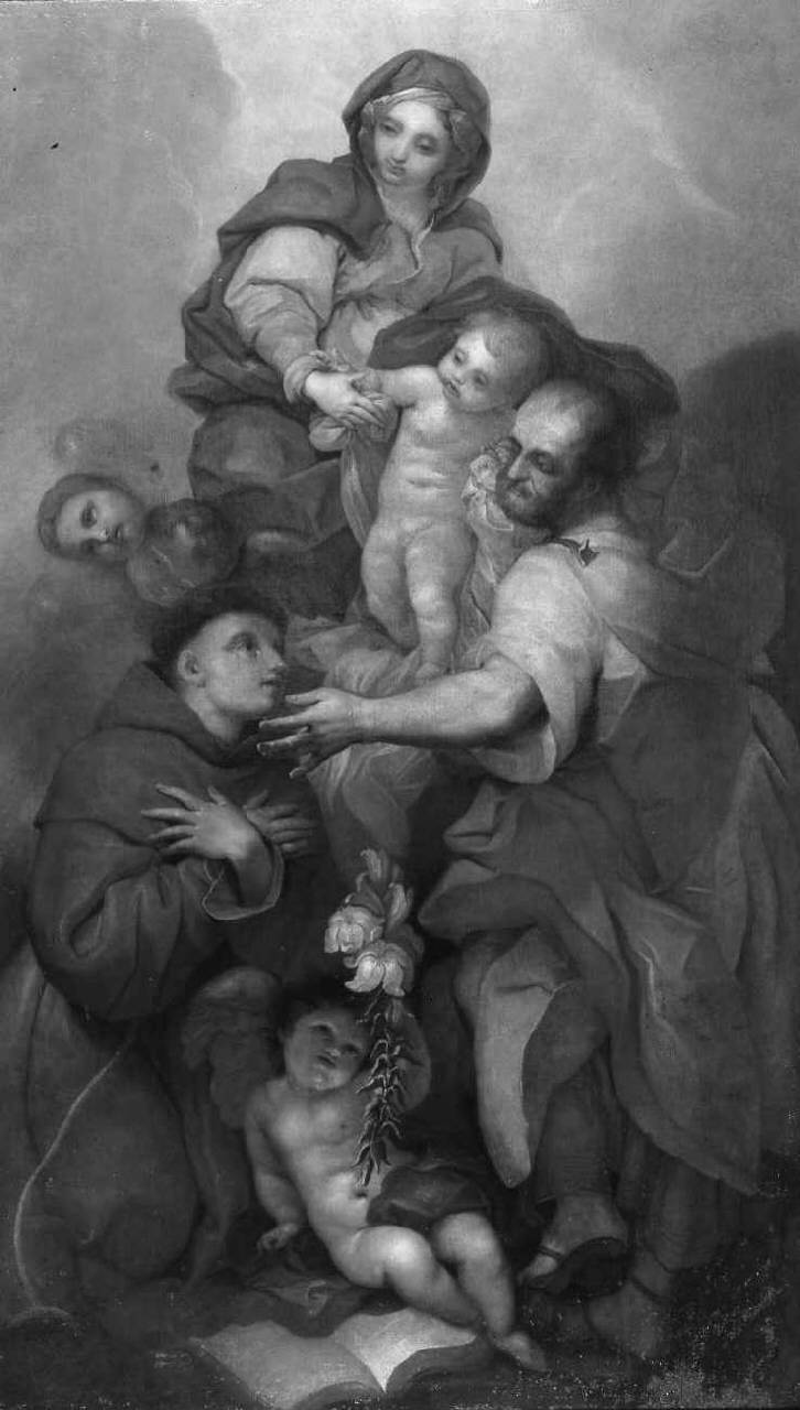 Sacra Famiglia con Sant'Antonio da Padova, Sacra Famiglia con Sant'Antonio da Padova (dipinto) di Pagani Paolo - ambito lombardo (inizio sec. XVIII)