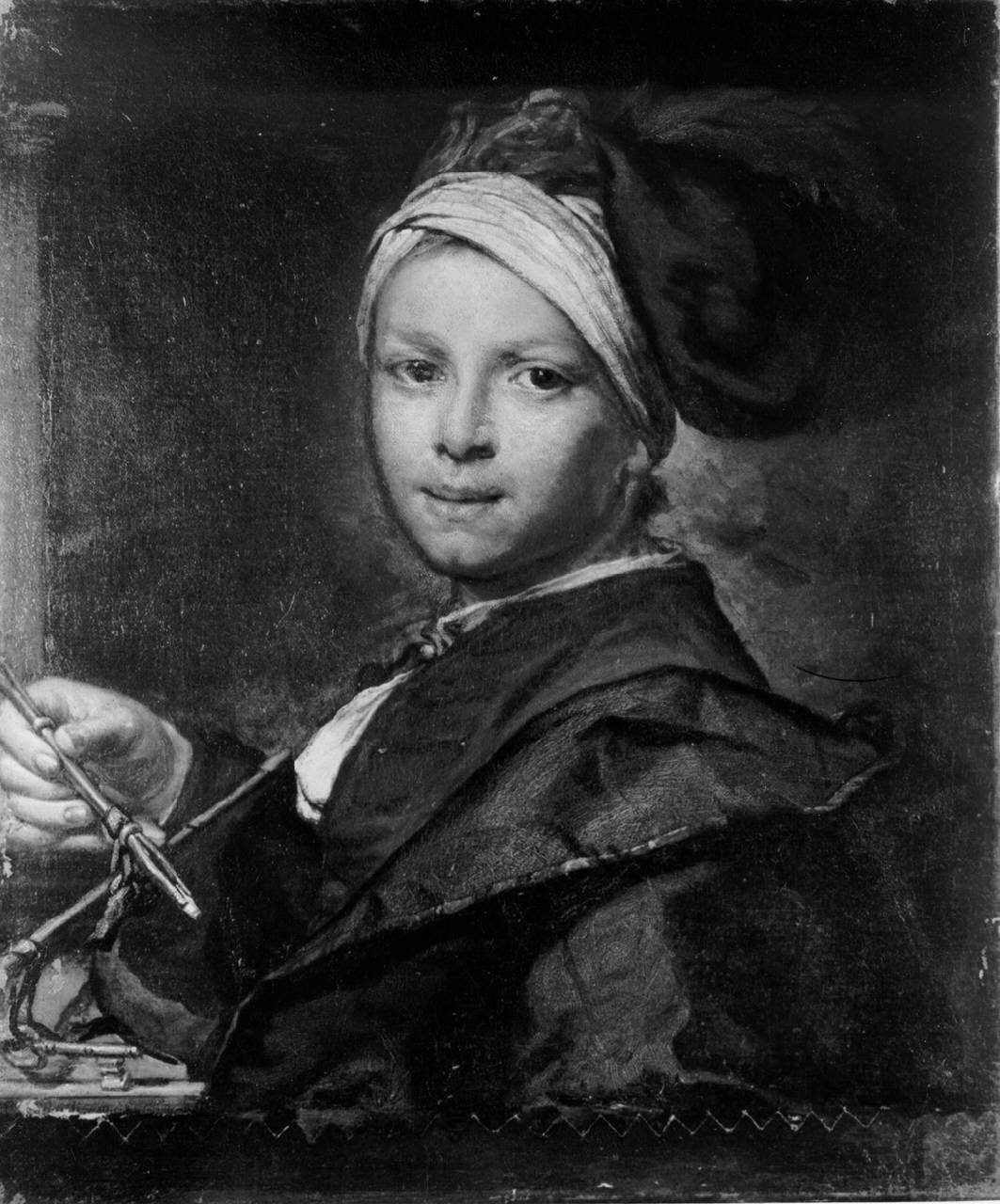 Ritratto di giovane in veste di artista, Ritratto di Giovane come artista (dipinto) di Ghislandi Vittore detto Fra' Galgario - ambito bergamasco (prima metà sec. XVIII)