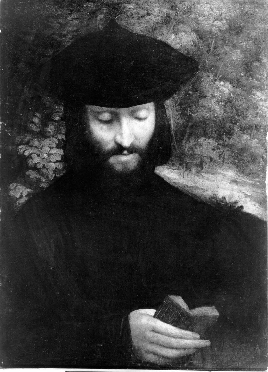 Ritratto di uomo che legge, Ritratto d'uomo che legge (dipinto) di Allegri Antonio detto Correggio (attribuito) - ambito emiliano (primo quarto sec. XVI)