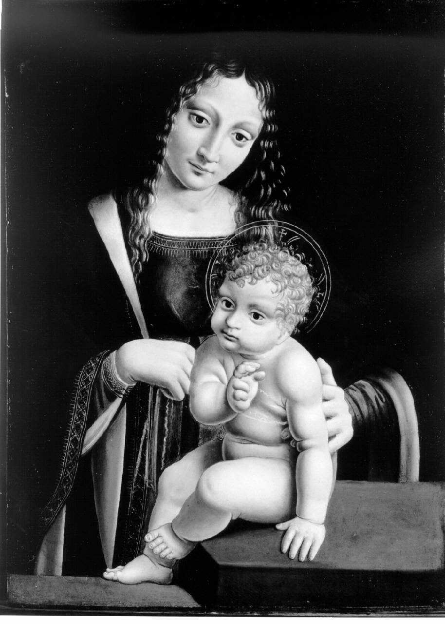 Madonna col Bambino, Madonna con Bambino (dipinto) di Conti Bernardino de' - ambito lombardo (fine sec. XV)