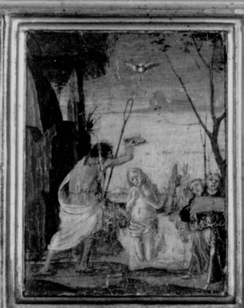 Battesimo di Cristo, Battesimo di Cristo (sportello di tabernacolo (pannello centrale)) di Butinone Bernardino (e aiuti) - ambito milanese (fine/inizio sec. XV)