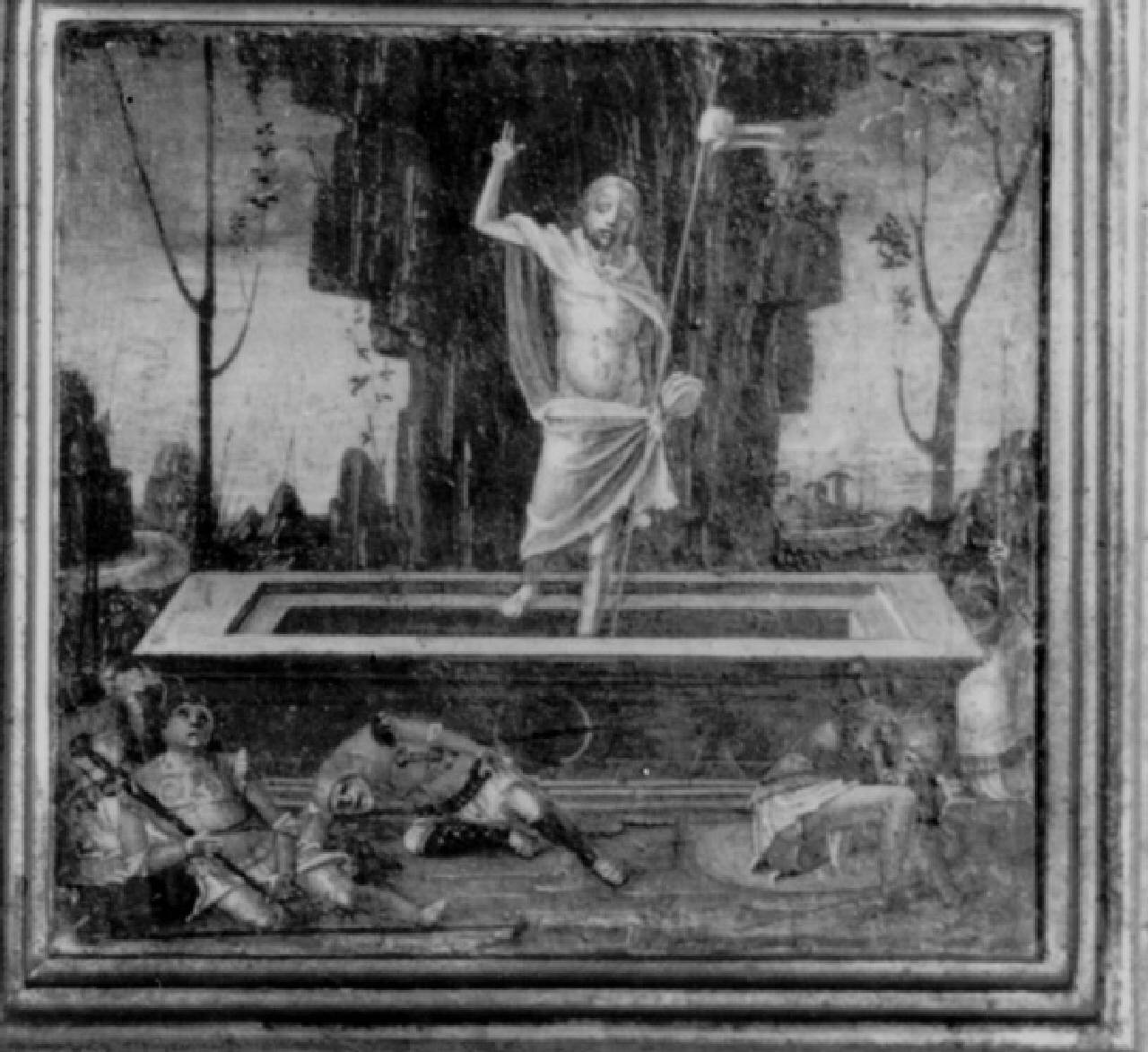 Resurrezione, Resurrezione di Cristo (sportello di tabernacolo (anta di destra)) di Butinone Bernardino (e aiuti) - ambito milanese (fine/inizio sec. XV)