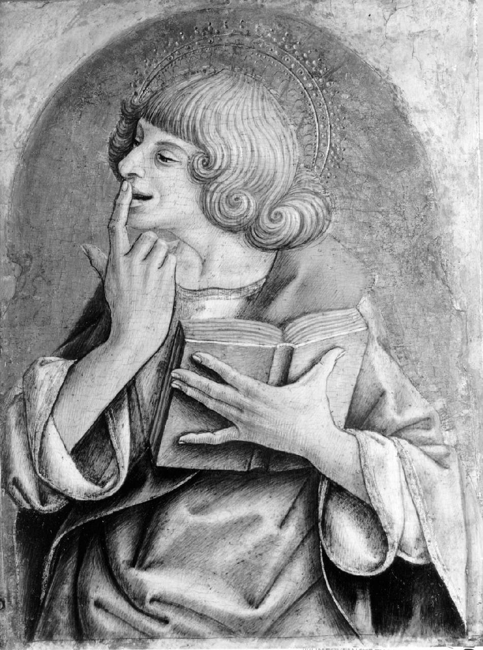 San Giovanni Evangelista, San Giovanni Evangelista (predella dipinta) di Crivelli Carlo - ambito veneto (terzo quarto sec. XV)