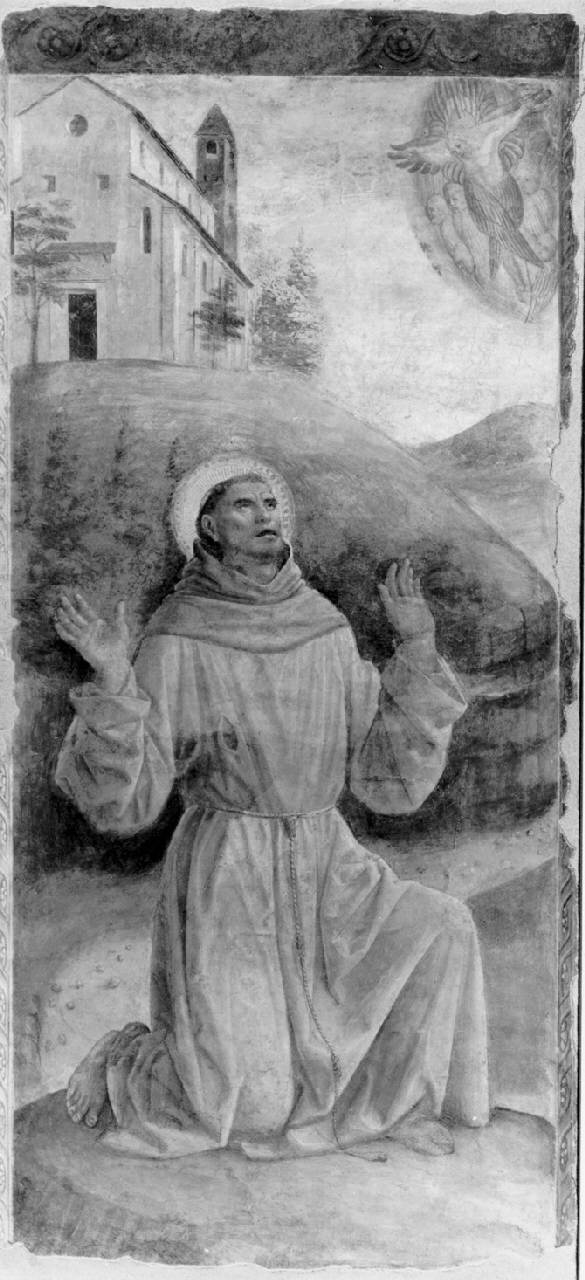 San Francesco riceve le stigmate, San Francesco d'Assisi riceve le stimmate (dipinto) di Foppa Vincenzo - ambito bresciano (ultimo quarto sec. XV)