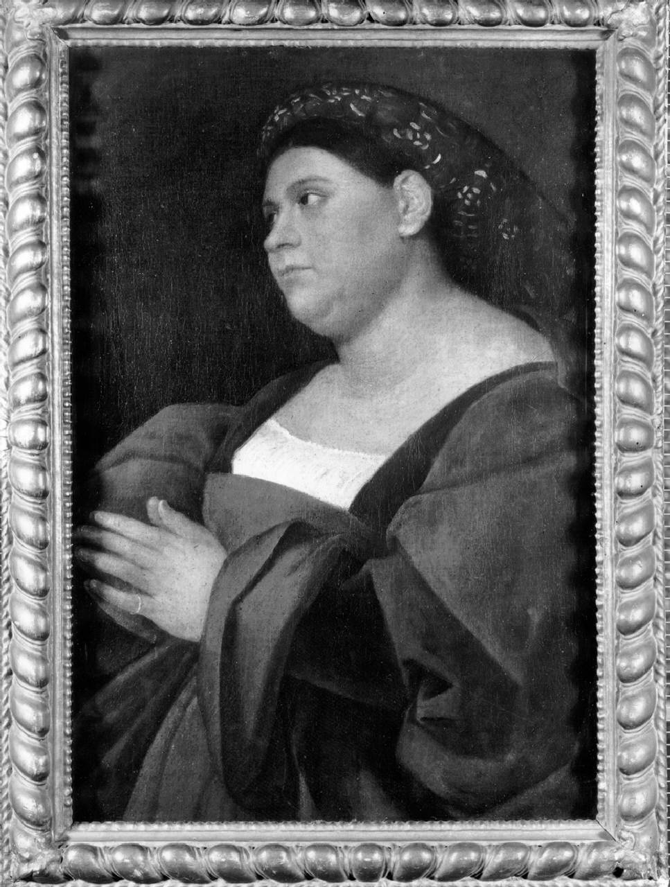 Ritratto di devota, Ritratto femminile (dipinto) di Busi Giovanni detto Cariani - ambito veneto (secondo quarto sec. XVI)