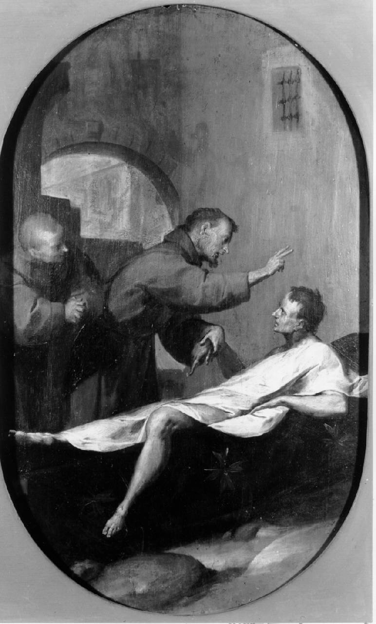 San Francesco risana un ammalato, San Francesco d'Assisi Risana un Ammalato (dipinto) di Crespi Giovanni Battista detto Cerano - ambito lombardo (inizio sec. XVII)