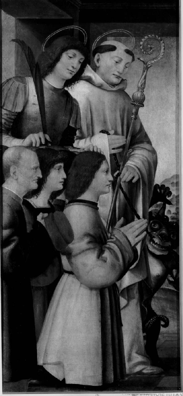 Devoti con i Santi Gervaso e Bernardo, San Gervaso e San Bernardo con Devoti (dipinto) di Pseudo-Boltraffio - ambito milanese (primo quarto sec. XVI)
