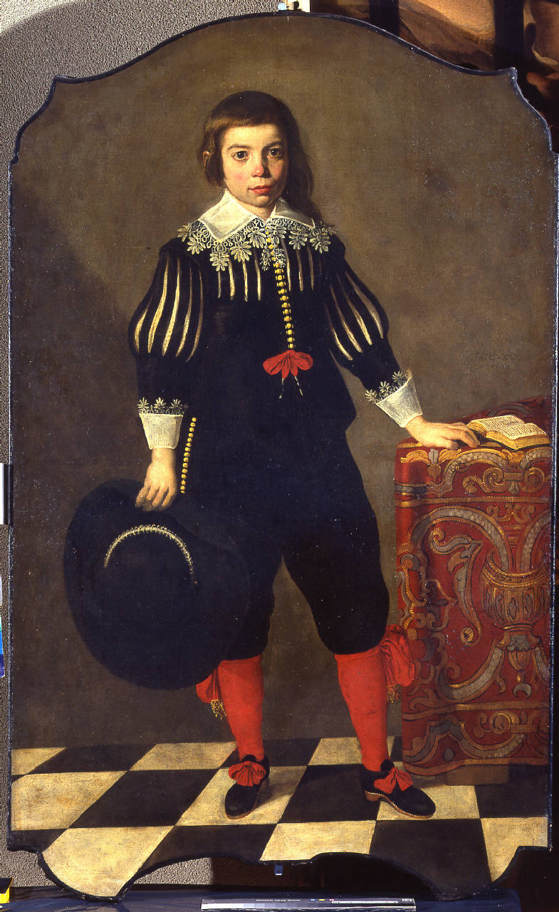 Ritratto di ragazzo col cappello in mano, Ritratto di ragazzo col cappello in mano (dipinto) di Pittore nordico - ambito nord-europeo (secondo quarto sec. XVII)