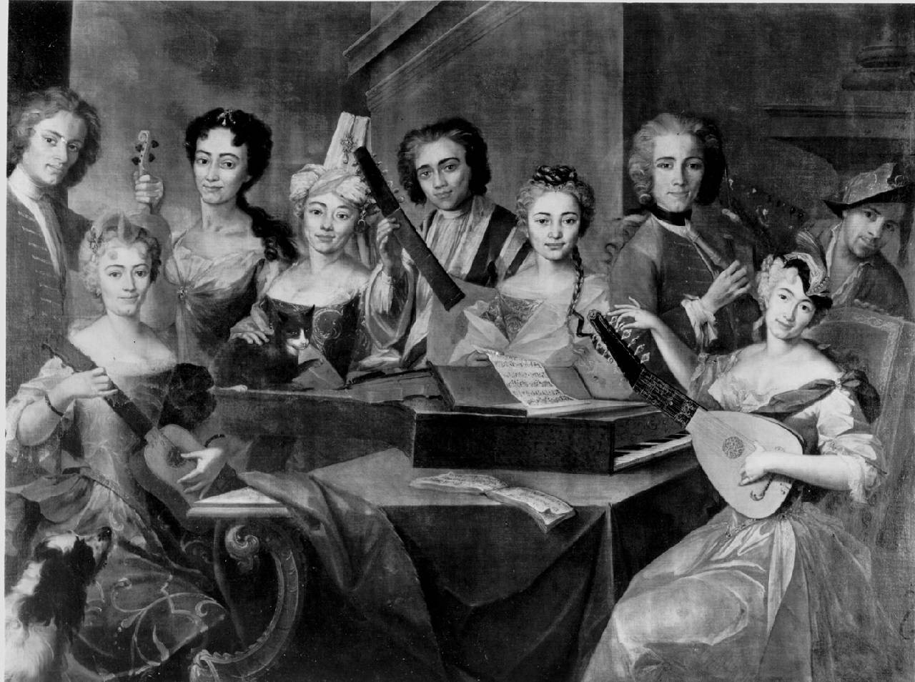 Famiglia di musici, Ritratti di musici (dipinto) di Amalfi Carlo (cerchia) - ambito napoletano (metà sec. XVIII)