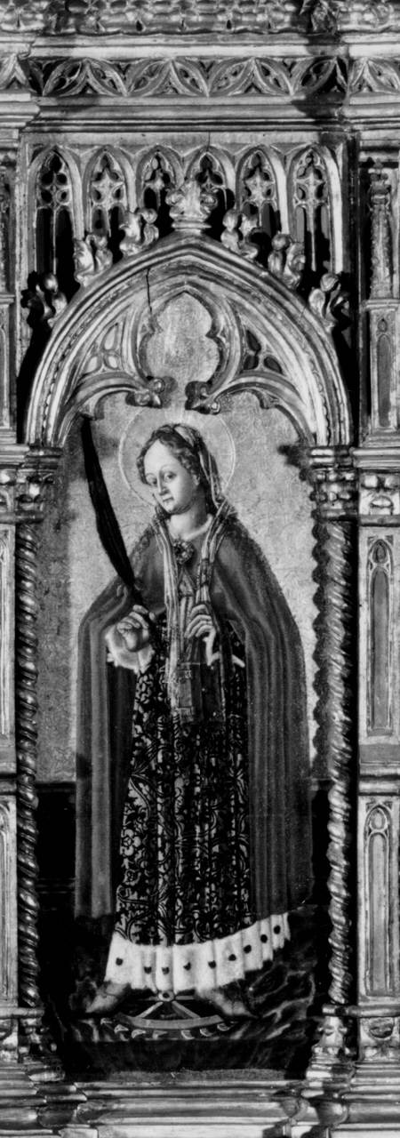 Santa Caterina d'Alessandria, Santa Caterina d'Alessandria (scomparto di polittico dipinto (laterale, secondo di destra)) di Bembo Benedetto - ambito lombardo (terzo quarto sec. XV)