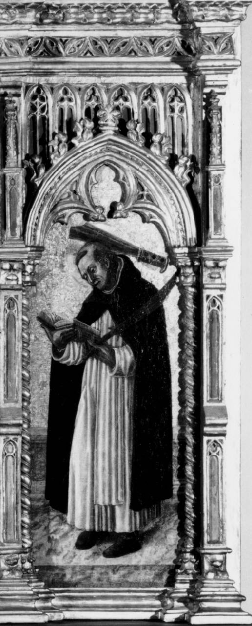 San Pietro Martire, San Pietro Martire (scomparto di polittico dipinto (laterale, primo di destra)) di Bembo Benedetto - ambito lombardo (sec. XV)
