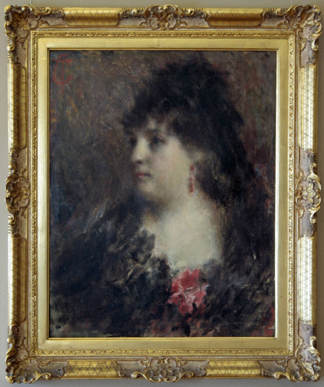 Ritratto della signora Curti, ritratto della signora curti (dipinto) di Cremona Tranquillo (sec. XIX)