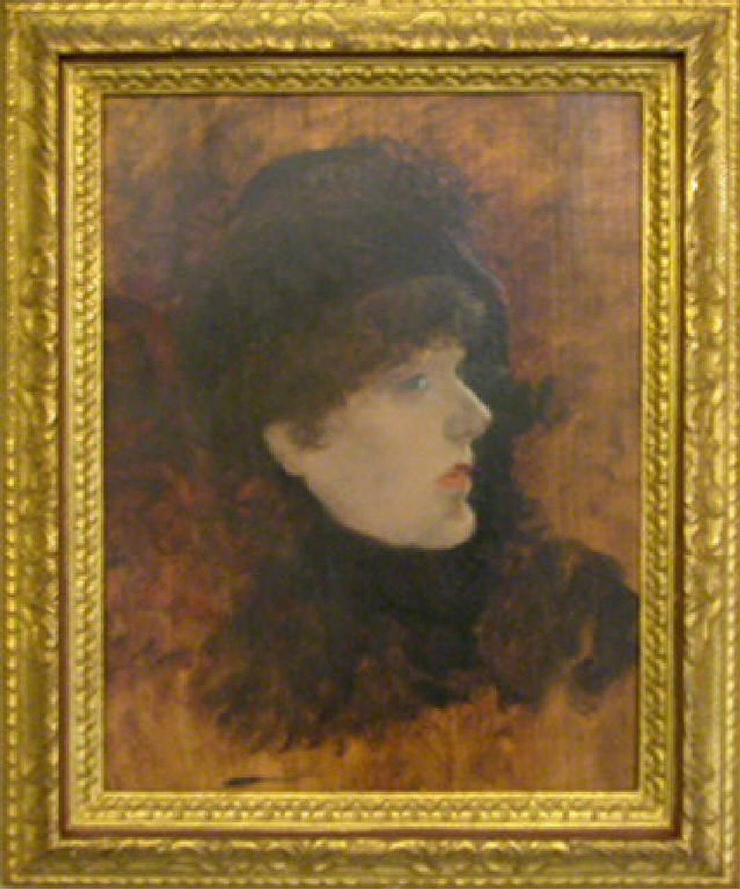 Sarah Bernhardt (?), ritratto femminile/ sarah bernhard attrice (dipinto) di De Nittis Giuseppe (seconda metà sec. XIX)