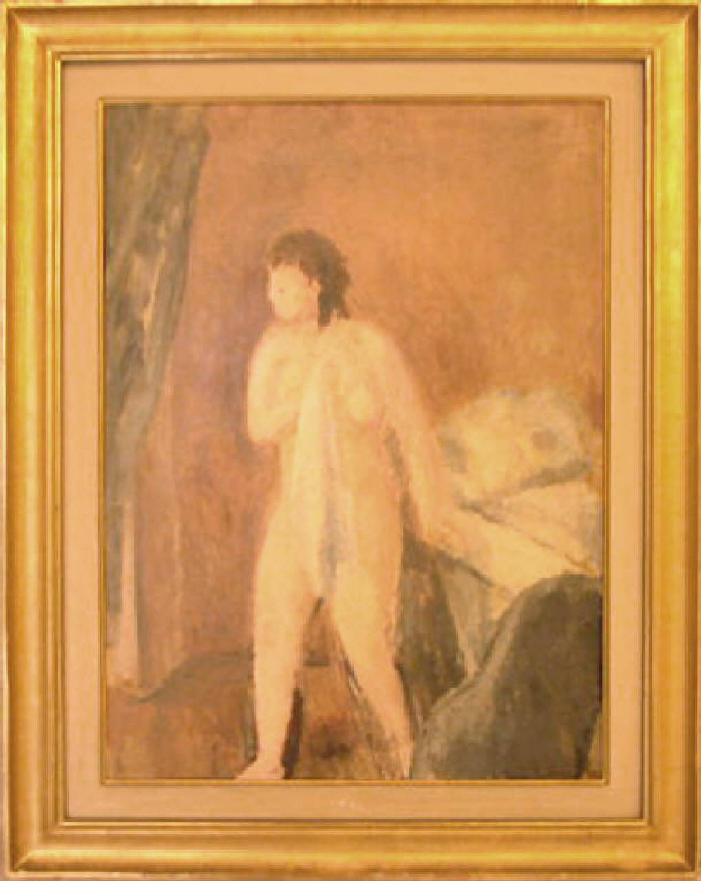 Nudo, figura femminile nuda (dipinto) di Guidi Virgilio (sec. XX)