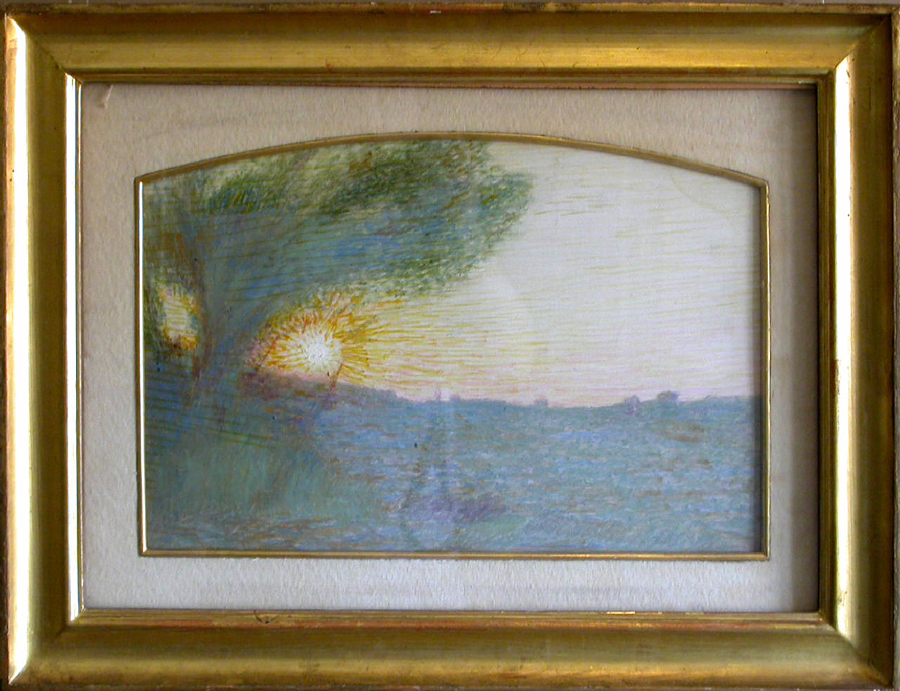 Il sole, paesaggio con albero e sole (dipinto) di Pellizza Giuseppe da Volpedo (sec. XX)