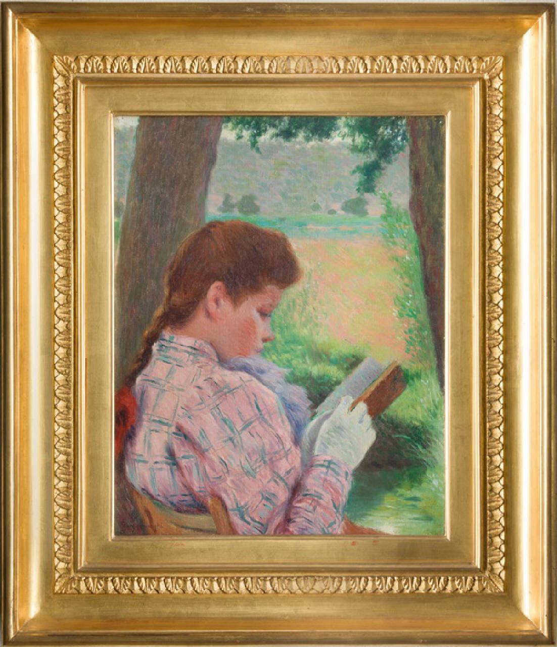 In lettura, ritratto di donna con libro (dipinto) di Zandomeneghi Federico (secc. XIX/ XX)