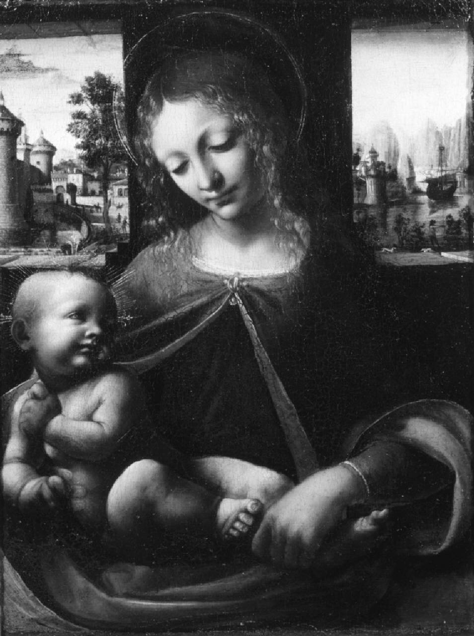 Madonna Lia, Madonna con Bambino (dipinto) di Galli Francesco detto Francesco Napoletano - ambito lombardo (fine sec. XV)