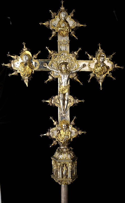 croce processionale di Lorenzoni, Ughetto; Silli, Michele; Pecino Pietro de Nova; de' Giuli, Carlo (sec. XIV||sec. XVII)
