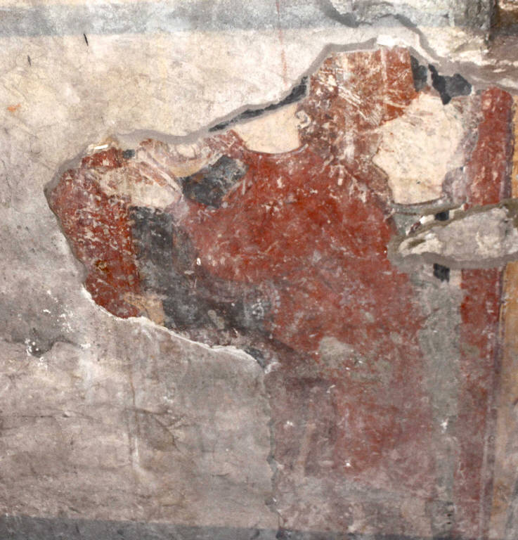 volto maschile, figura maschile (dipinto) - ambito bresciano (fine/inizio secc. XIII/ XIV)