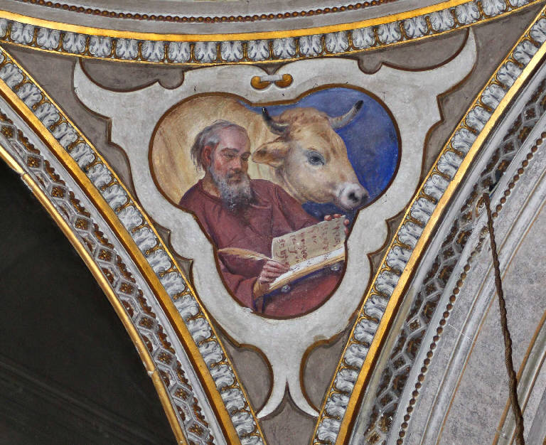 San Luca scrive il vangelo (dipinto) di Giugno, Francesco (fine/inizio secc. XVI/ XVII)