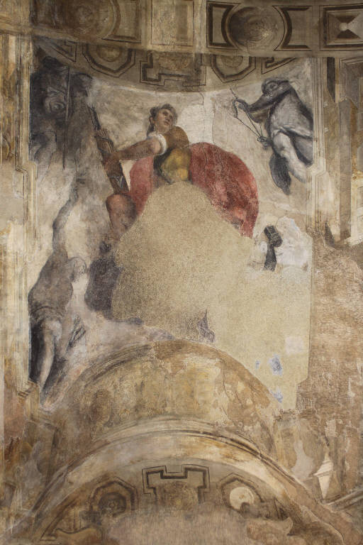 Figura allegorica maschile e personificazioni dei pianeti (dipinto) di Giugno, Francesco (fine/inizio sec. XVI)