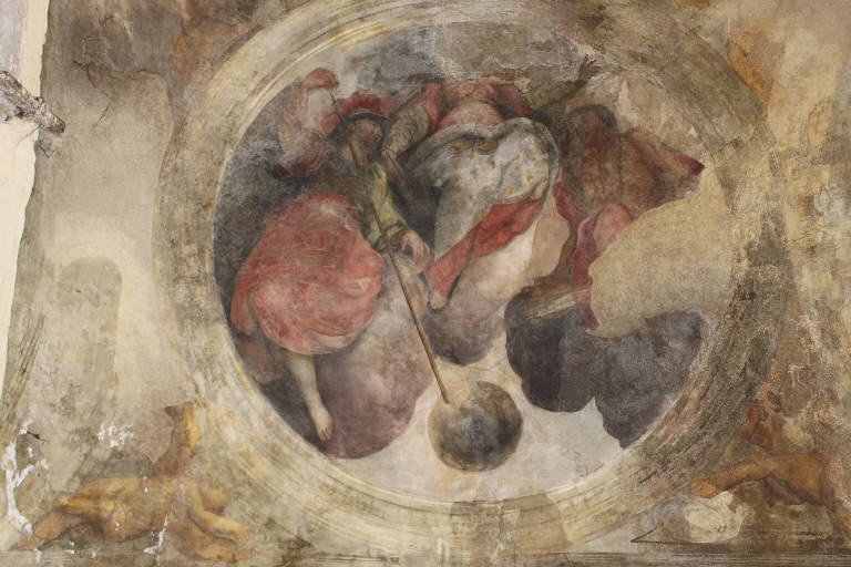 Allegoria della Giustizia tra Pallade e il Tempo (dipinto) di Giugno, Francesco (fine/inizio sec. XVI)