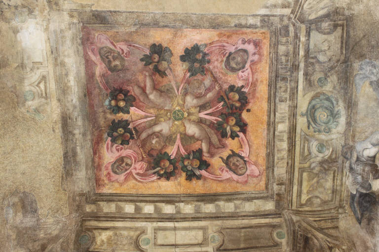 Angioletti con maschere e ghirlande (dipinto) di Giugno, Francesco (fine/inizio sec. XVI)