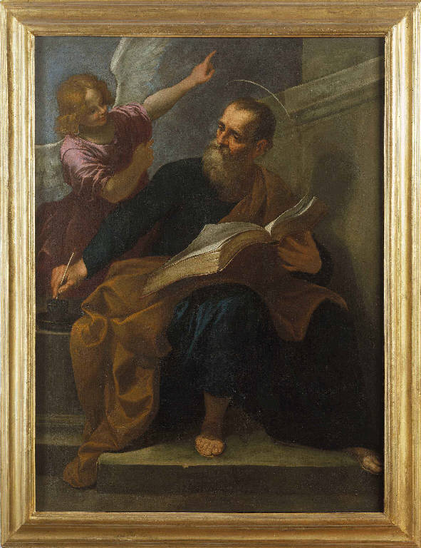 San Matteo e l'angelo (dipinto) di Carbone, Giovanni Bernardo - ambito genovese (metà||prima metà sec. XVII||sec. XVII)