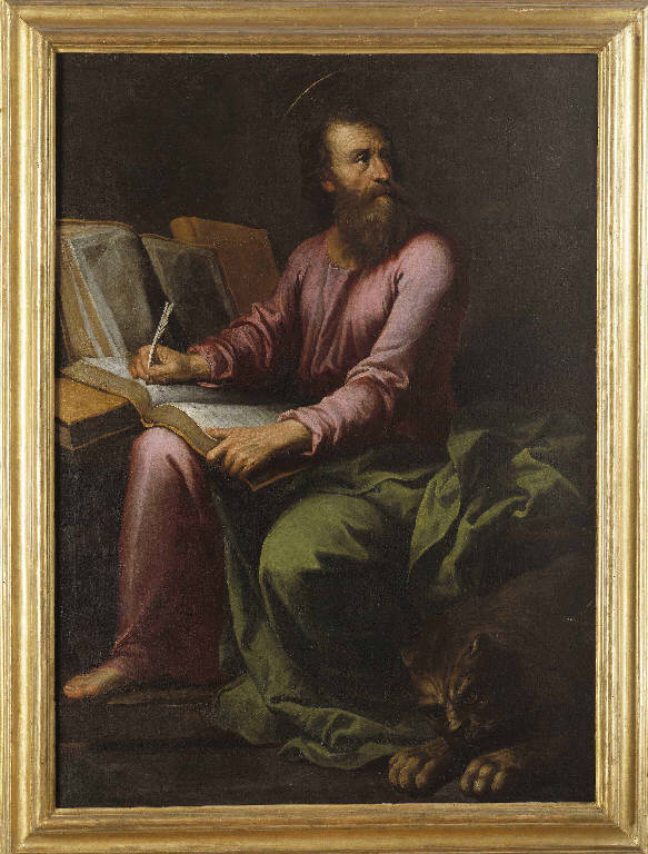 San Marco scrive il Vangelo (dipinto) di Carbone, Giovanni Bernardo - ambito genovese (metà||prima metà sec. XVII||sec. XVII)