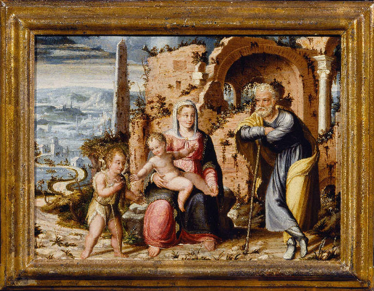 Sacra Famiglia e San Giovannino (dipinto) di Filippi, Camillo (bottega) - ambito emiliano (metà||metà sec. XVI||sec. XVI)