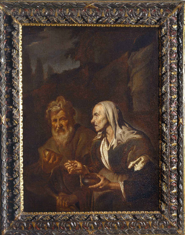 La cena di due vecchi (dipinto) di Bellotti, Pietro (ambito) (ultimo quarto sec. XVII)