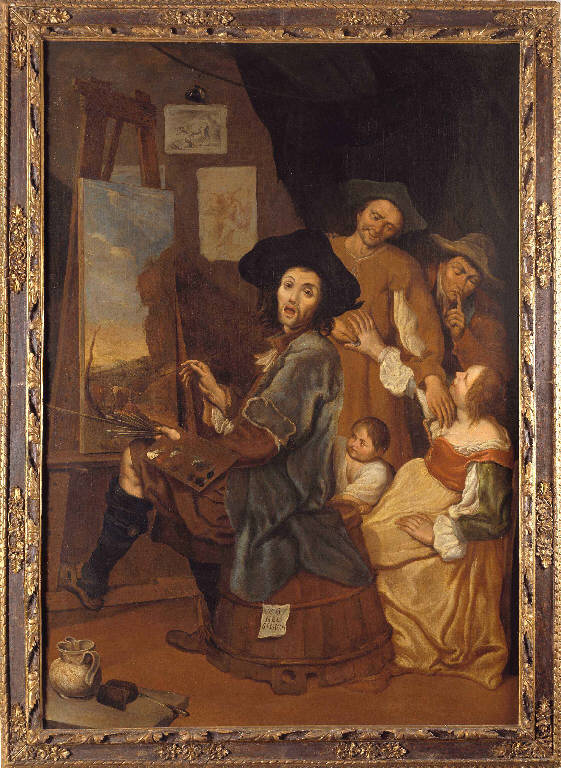La bottega del pittore (dipinto) di Cipper, Giacomo Francesco detto Todeschini (ambito) (metà||primo quarto sec. XVIII||sec. XVIII)