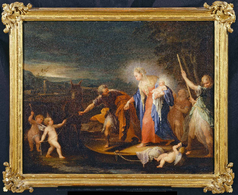 Fuga in Egitto (dipinto) di Celesti, Andrea (fine/inizio secc. XVII/ XVIII)