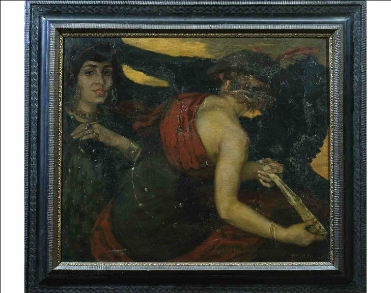VENEZIA, DUE FIGURE FEMMINILI (dipinto) di Castelli, Arturo (sec. XX)
