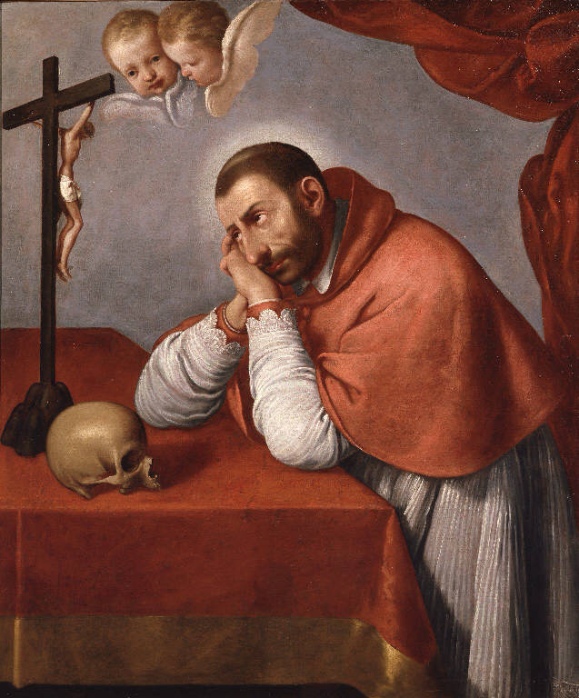 San Carlo Borromeo in meditazione (dipinto) di Ceresa Carlo (attribuito) (sec. XVII)