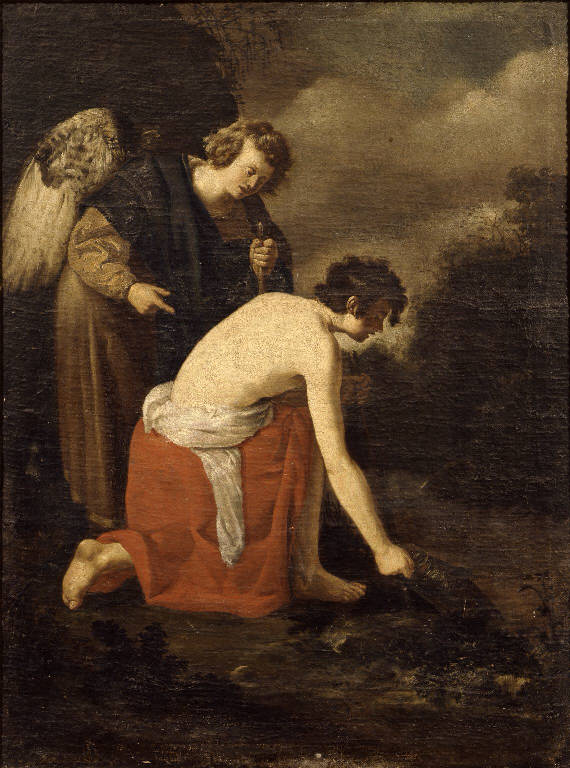 Tobiolo e San Raffaele Arcangelo (dipinto) - ambito romano (sec. XVII)