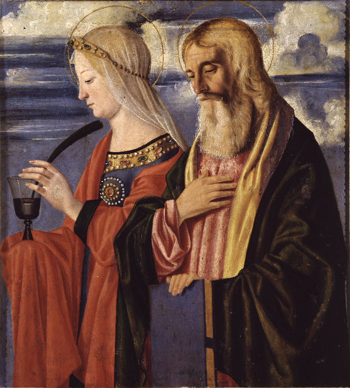 San Giovanni Evangelista e Santa Maria Maddalena (?) (dipinto) di Caselli Cristoforo detto Cristoforo de' Temperelli (fine sec. XV)