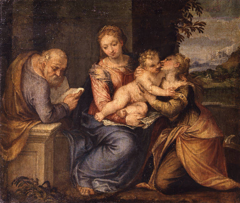 Matrimonio mistico di Santa Caterina d'Alessandria (dipinto) di Riccio Domenico detto Brusasorci (sec. XVI)