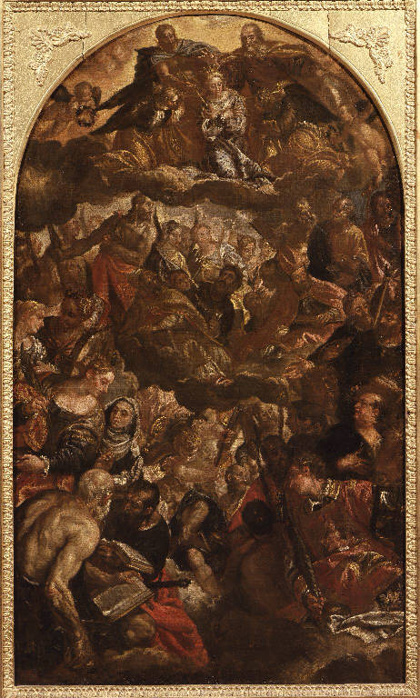 Incoronazione di Maria Vergine tra santi e angeli (dipinto) - ambito veneto (sec. XVI)