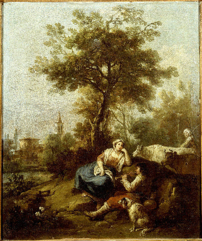 Scena campestre con figure (dipinto) di Zuccarelli Francesco (sec. XVIII)