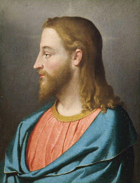 Volto di Cristo (dipinto) di Moroni Giovan Battista (sec. XVI)