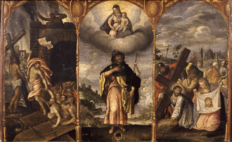 Cristo incontra la Veronica (dipinto) di Maganza Alessandro (attribuito) (sec. XVII)