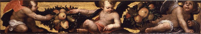Angioletti con festoni di frutta (dipinto) - ambito milanese (sec. XVII)