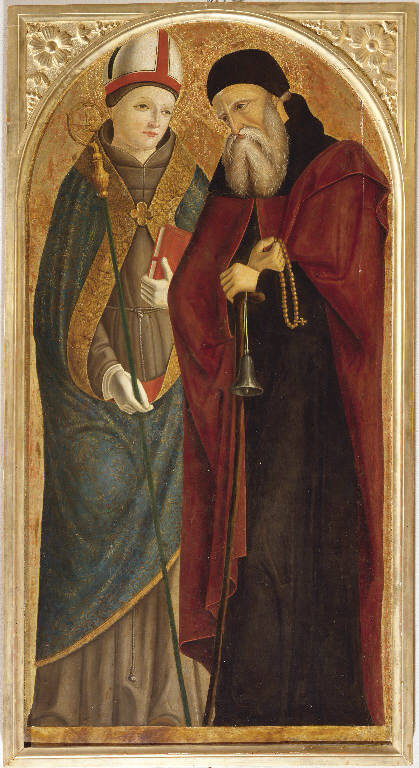 Sant'Antonio Abate e San Ludovico da Tolosa (dipinto) di Marinoni Antonio (sec. XVI)