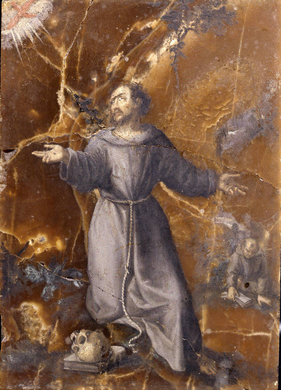 San Francesco d'Assisi riceve le stimmate (dipinto) - ambito veneto-fiammingo (sec. XVII)